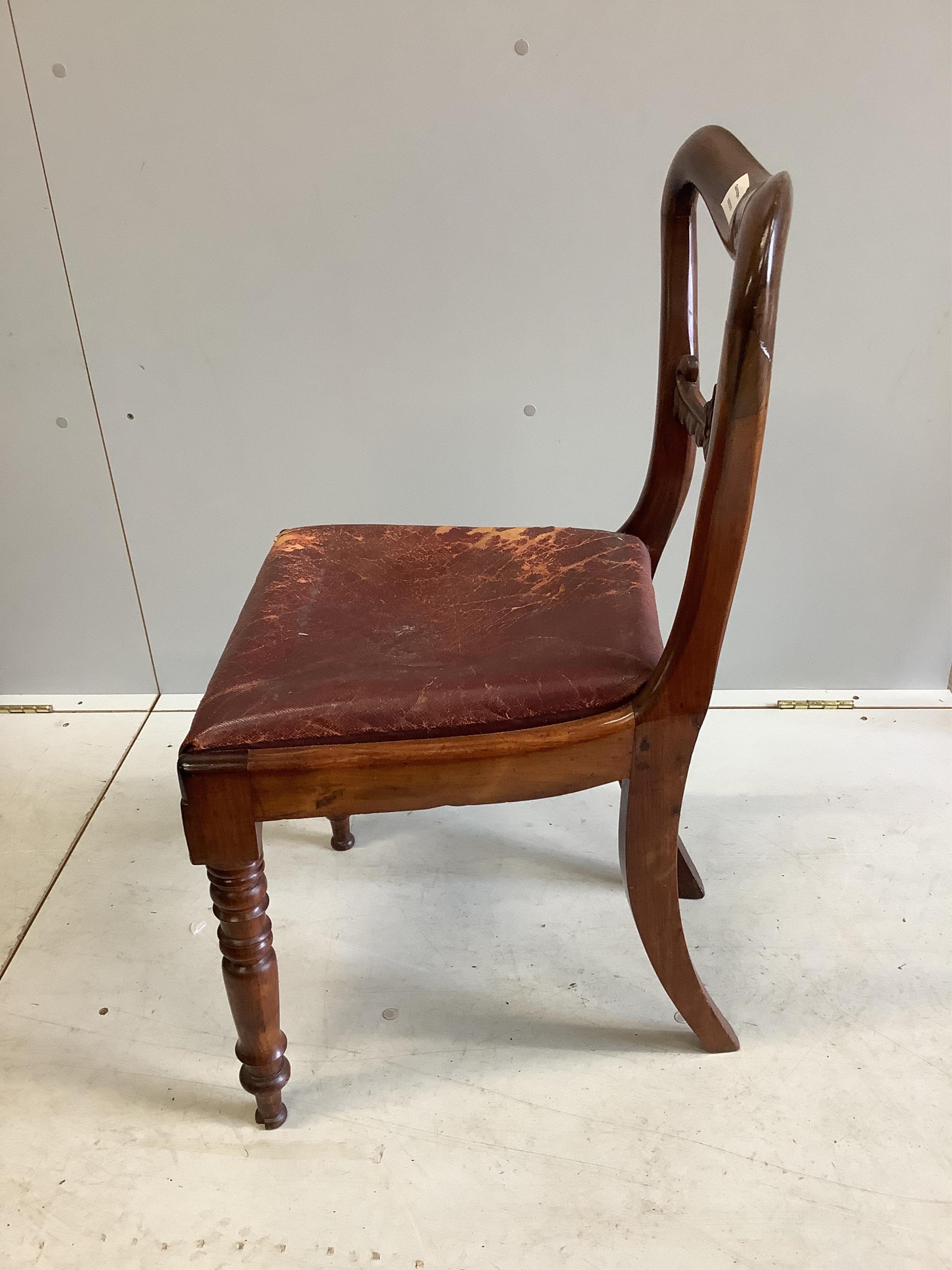 A set of six early Victorian rosewood dining chairs. Condition - fair